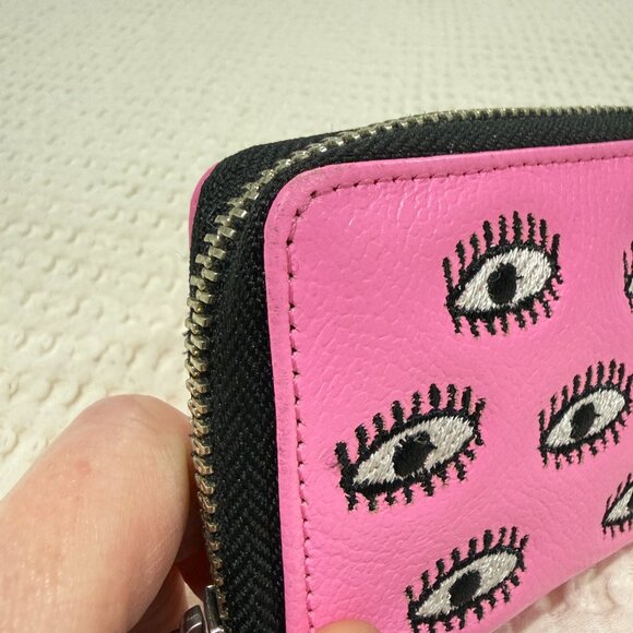 Min & Mon Frodo Wallet Eyes Pink Zip Around Wallet - Picture 5 of 16